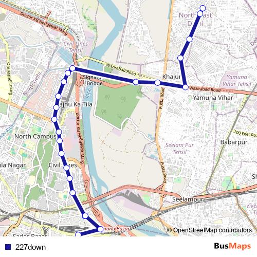 227down bus Line Map