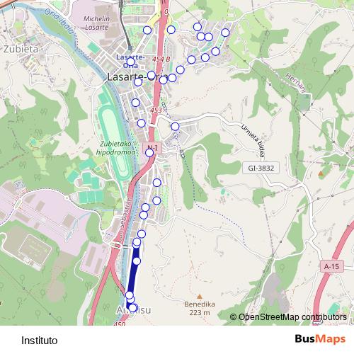 Instituto bus Line Map