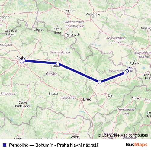 Pendolino rail Line Map