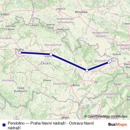 Pendolino rail Line Map