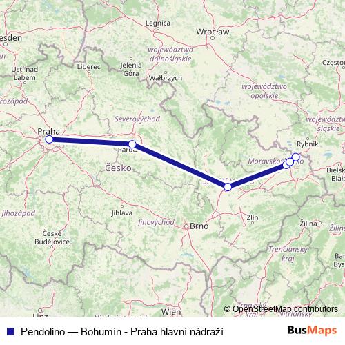 Pendolino rail Line Map