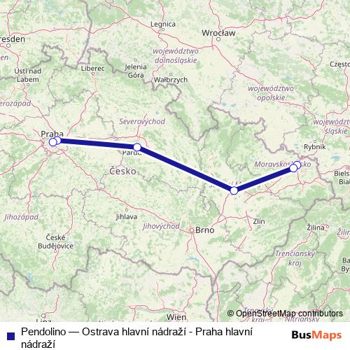 Pendolino rail Line Map