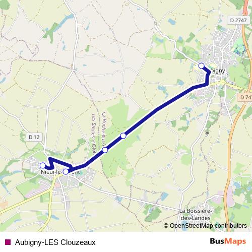 Aubigny-LES Clouzeaux bus Line Map