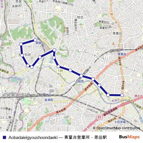 Aobadaieigyoushoondaeki bus Line Map