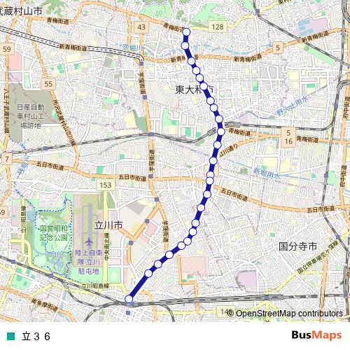 立３６ bus Line Map