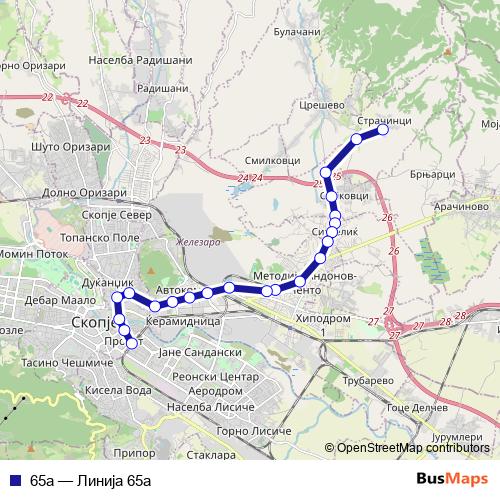 65а bus Line Map