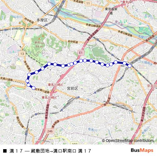溝１７ bus Line Map