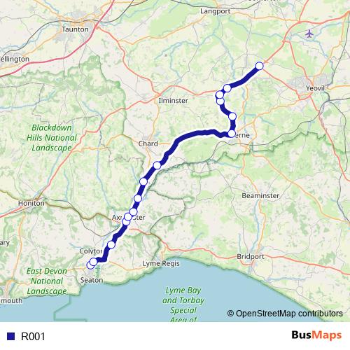 R001 bus Line Map