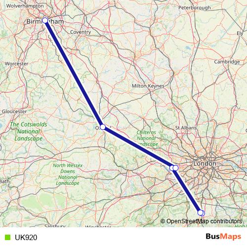 UK920 bus Line Map