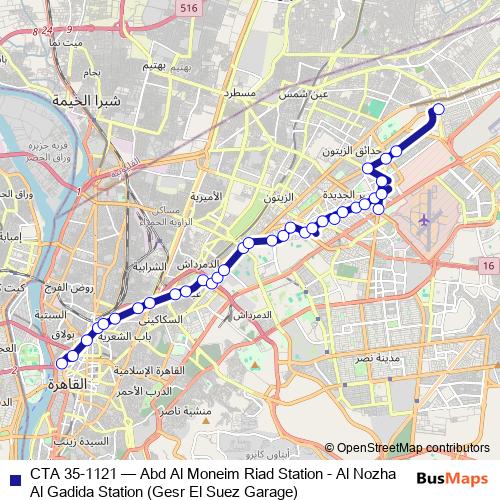 CTA 35-1121 bus Line Map