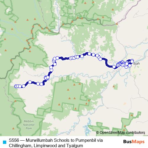 S556 bus Line Map