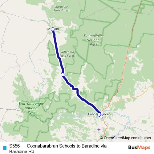 S556 bus Line Map