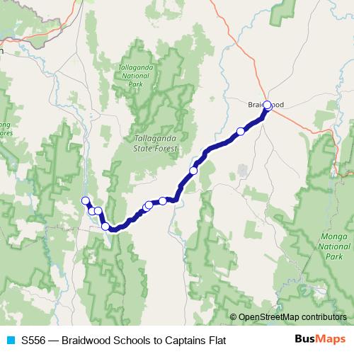 S556 bus Line Map