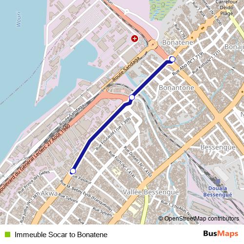 Immeuble Socar to Bonatene bus Line Map