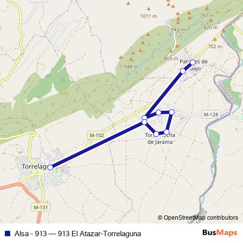 Alsa - 913 bus Line Map