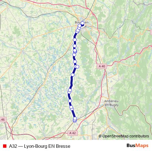 A32 bus Line Map