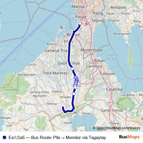 Ea1;Sa5 bus Line Map