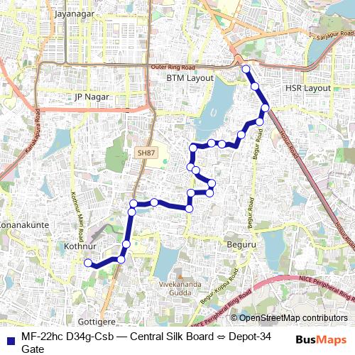 MF-22hc D34g-Csb bus Line Map