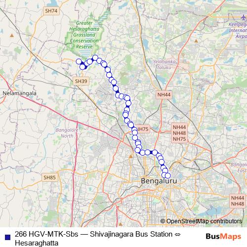 266 HGV-MTK-Sbs bus Line Map