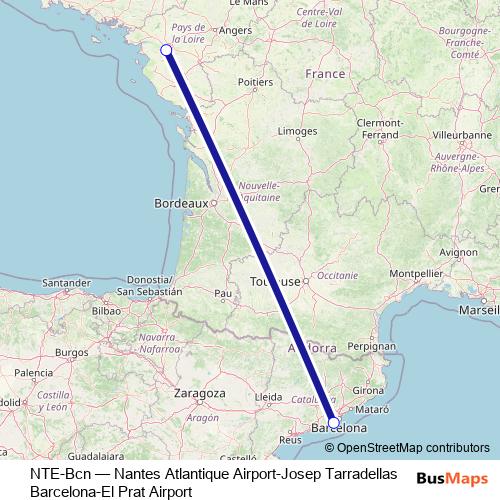 NTE-Bcn bus Line Map