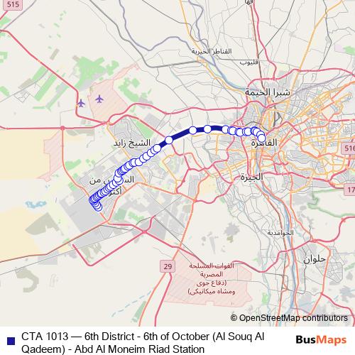 CTA 1013 bus Line Map