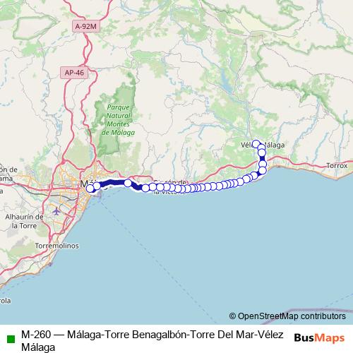 M-260 bus Line Map