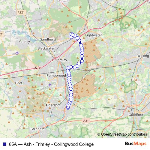 85A bus Line Map