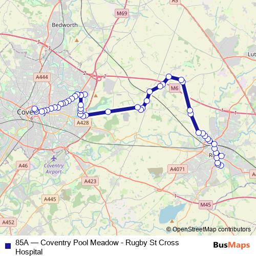 85A bus Line Map