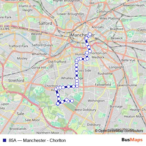 85A bus Line Map