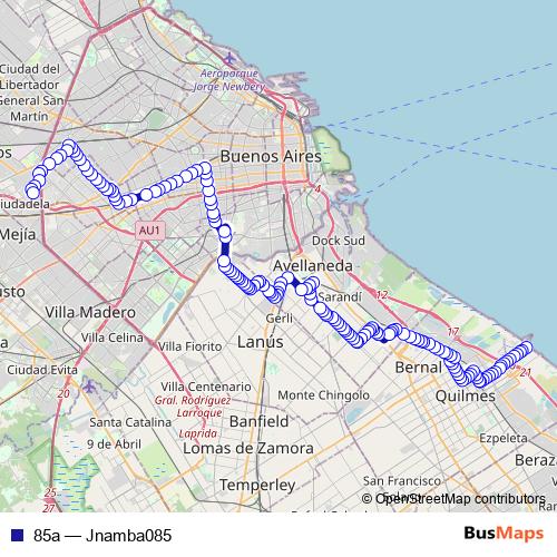 85a bus Line Map