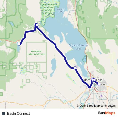 Basin Connect bus Line Map