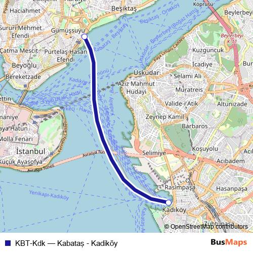 KBT-Kdk ferry Line Map