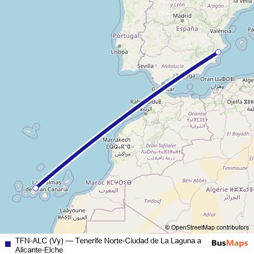 TFN-ALC (Vy) air Line Map