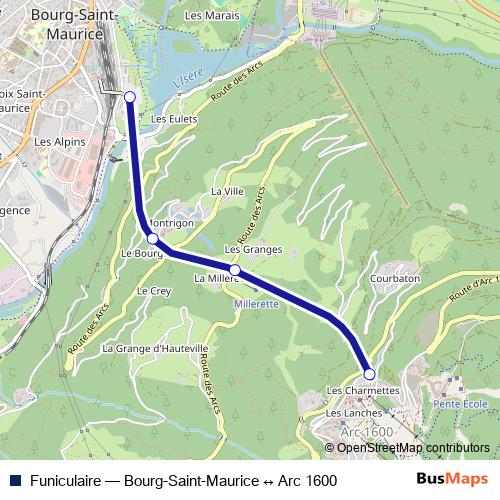 Funiculaire funicular Line Map