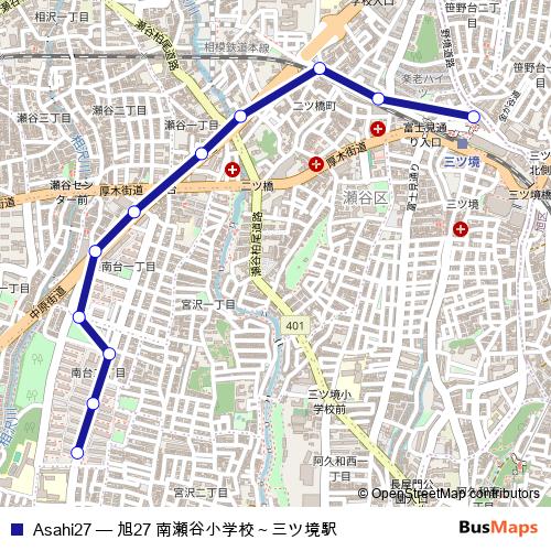 Asahi27 bus Line Map