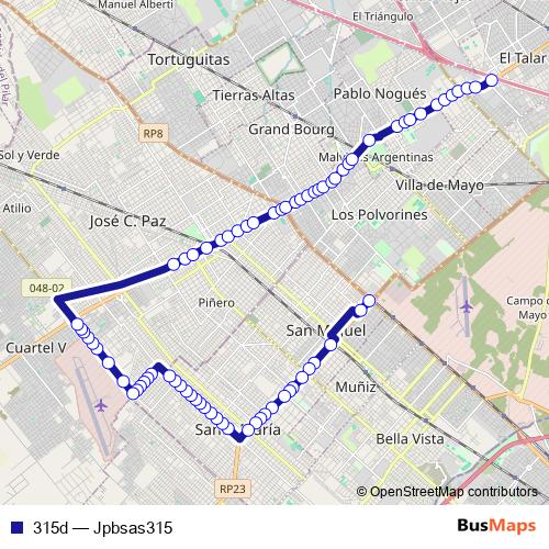 315d bus Line Map