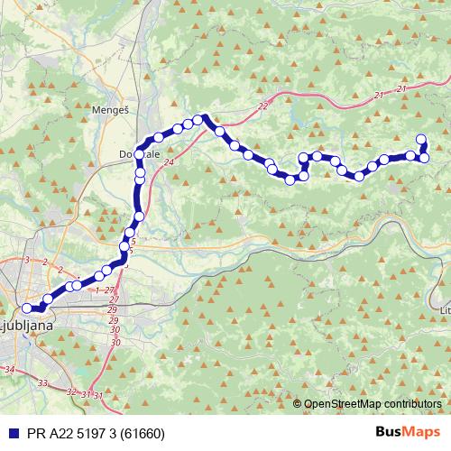 PR A22 5197 3 (61660) bus Line Map