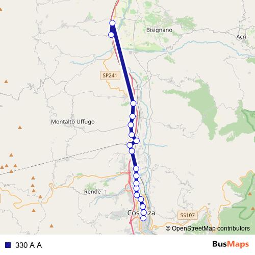 330 A A bus Line Map