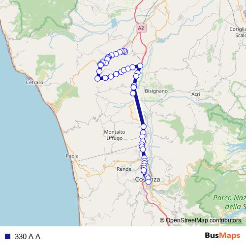 330 A A bus Line Map