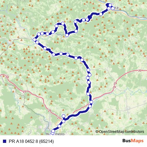 PR A18 0452 8 (65214) bus Line Map
