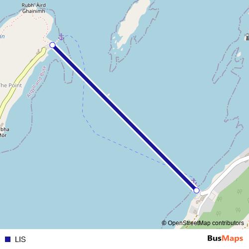 LIS ferry Line Map