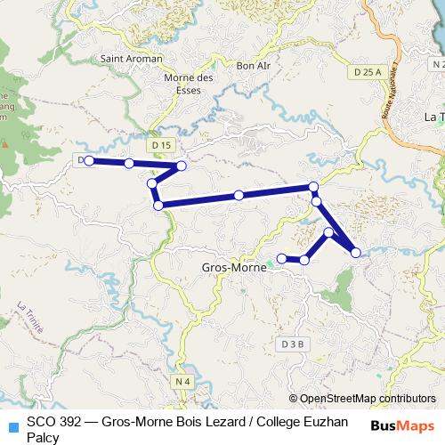 SCO 392 bus Line Map