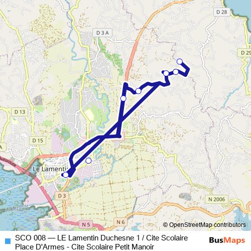 SCO 008 bus Line Map