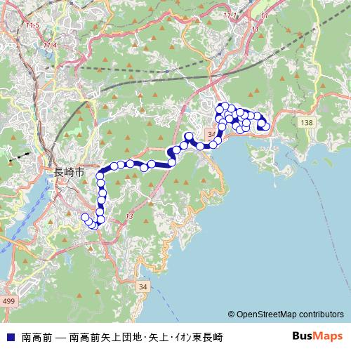 南高前 bus Line Map