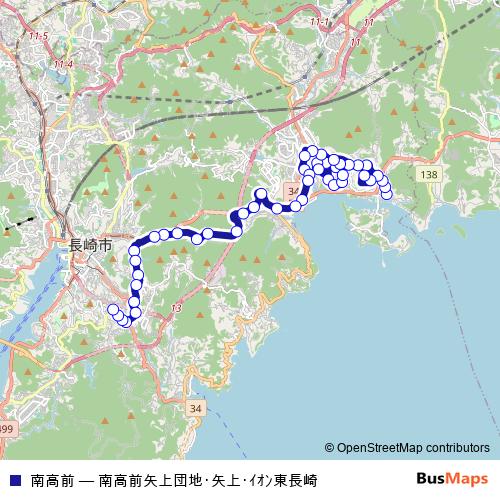 南高前 bus Line Map