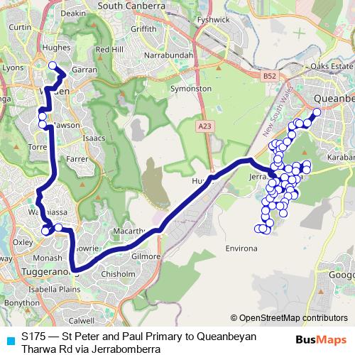 S175 bus Line Map