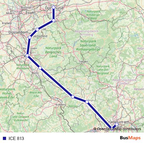 ICE 813 rail Line Map