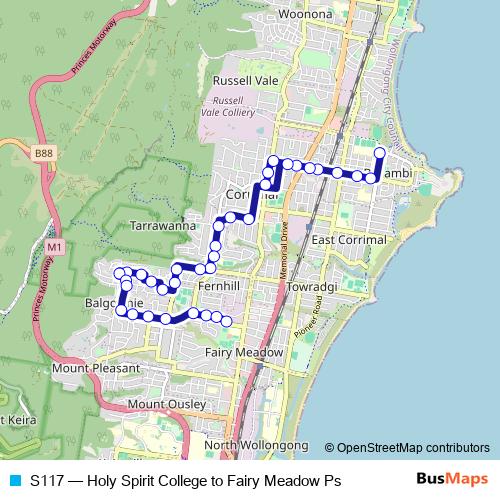 S117 bus Line Map