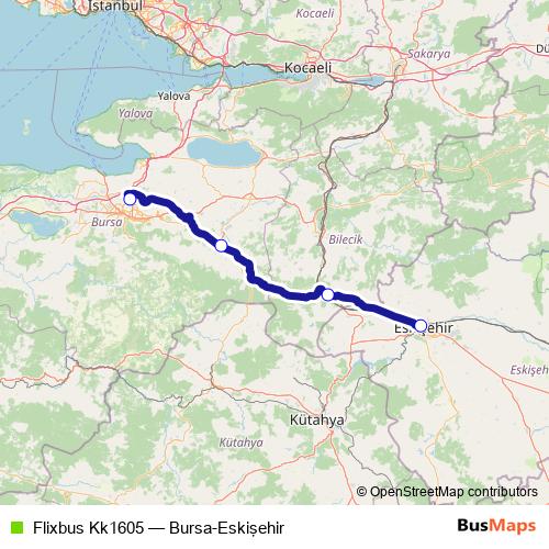 Flixbus Kk1605 bus Line Map