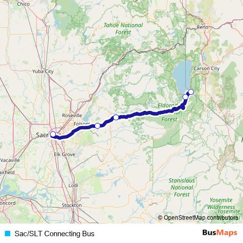 Sac/SLT Connecting Bus bus Line Map